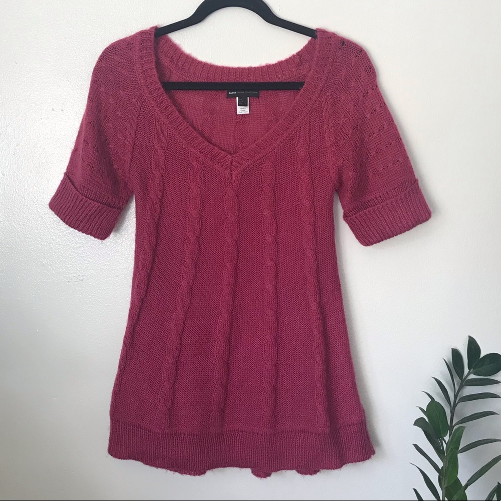 Mango short sleeve knit short sleeve sweater shirt